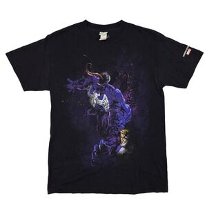 Vintage Y2K Venom T-Shirt Mens Size M Marvel Comics Universal Studios Promo Gray